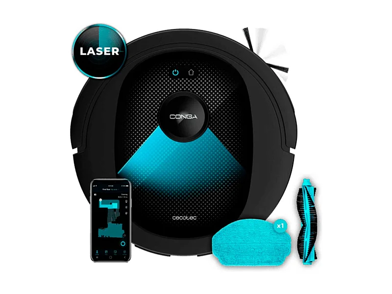 Robot aspirador Cecotec Conga 7490 Ultimate X-Treme 2600Pa 4 en 1 WiFi negro