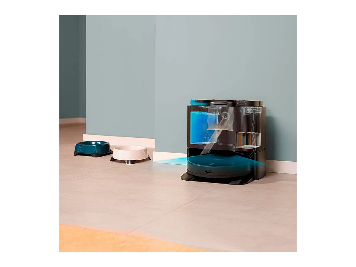 Robot aspirador Cecotec Conga 11090 Spin Revolution Home&Wash 4 en 1 WiFi base inteligente negro