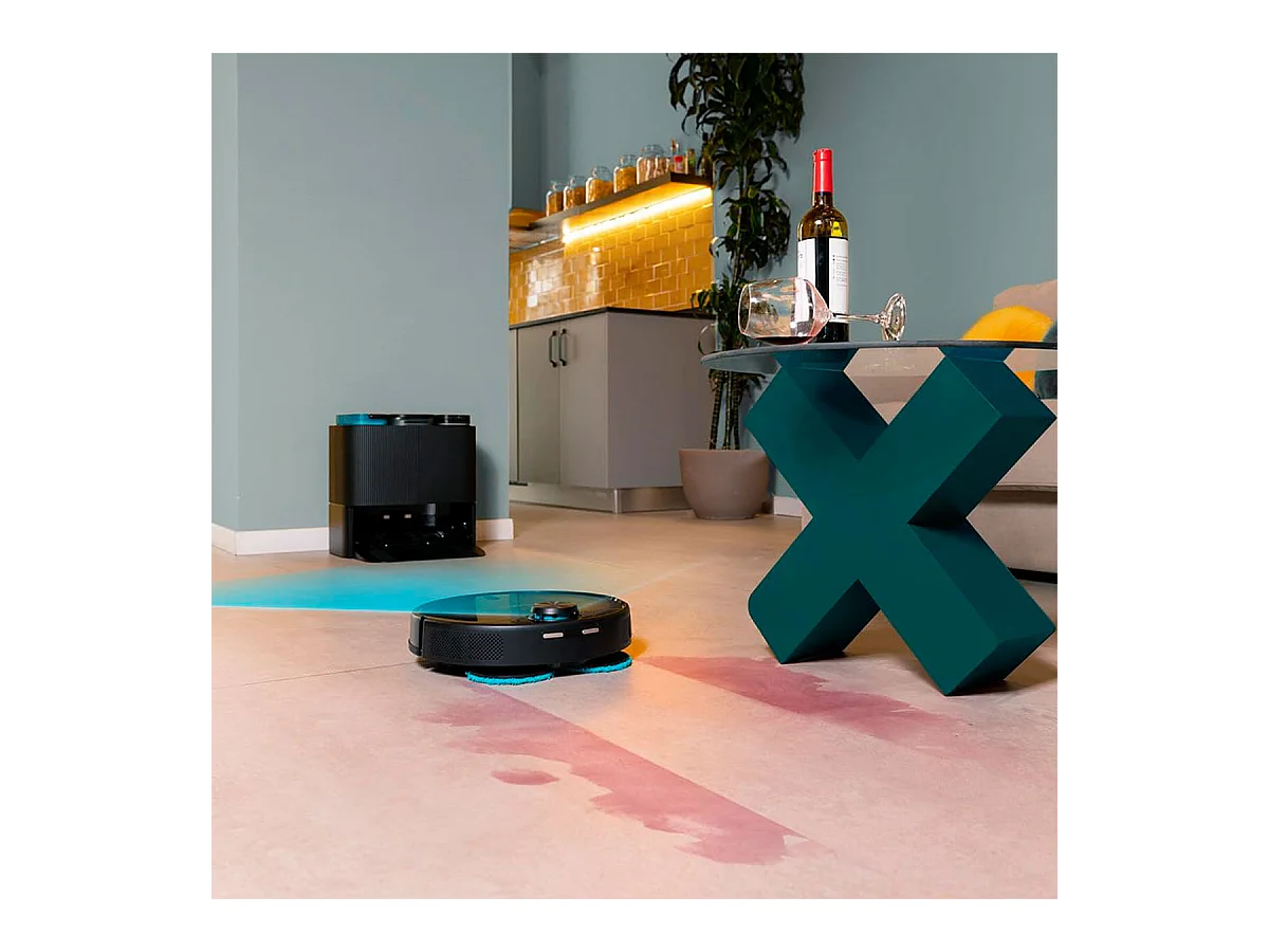 Robot aspirador Cecotec Conga 11090 Spin Revolution Home&Wash 4 en 1 WiFi base inteligente negro