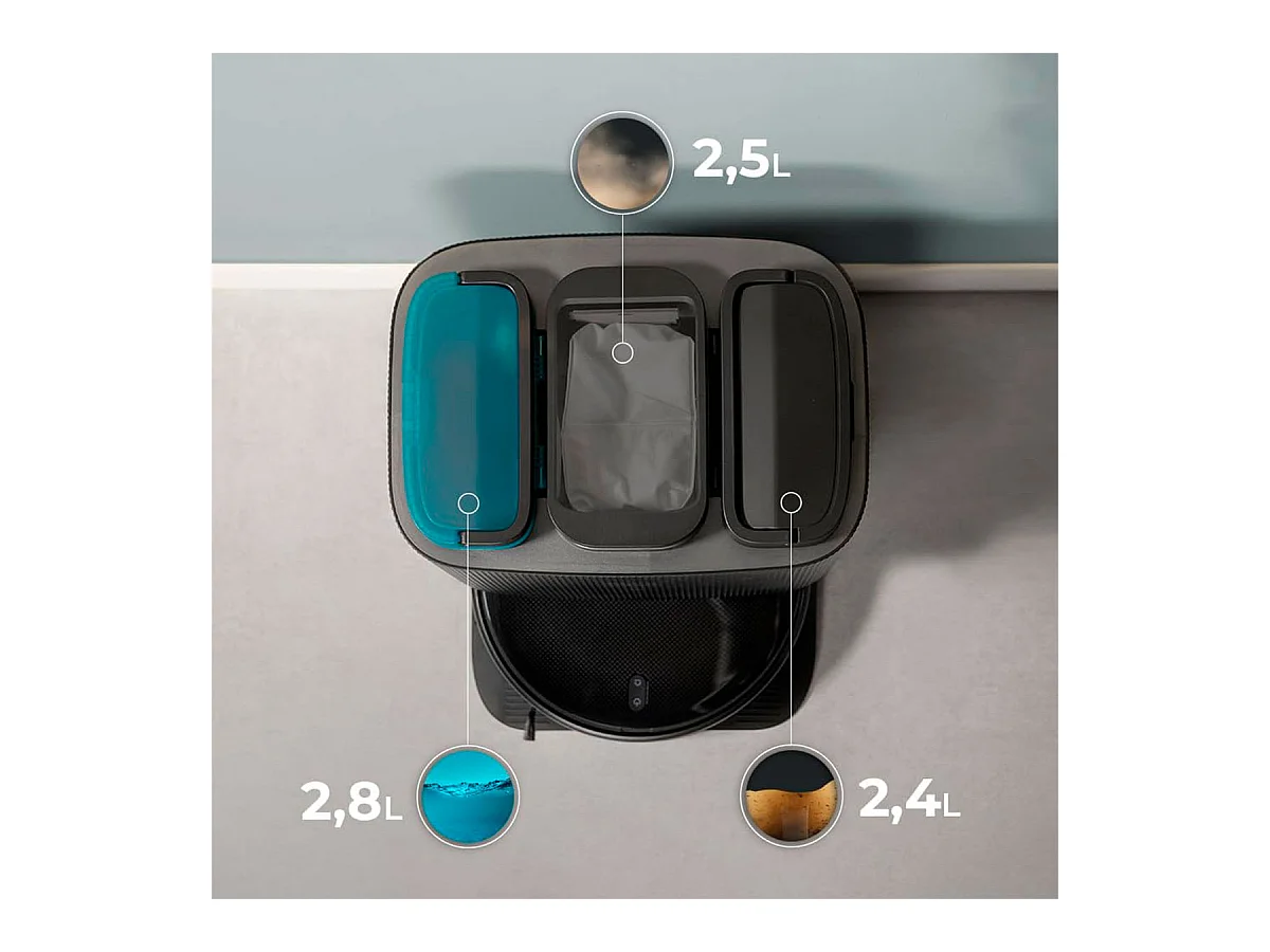 Robot aspirador Cecotec Conga 11090 Spin Revolution Home&Wash 4 en 1 WiFi base inteligente negro