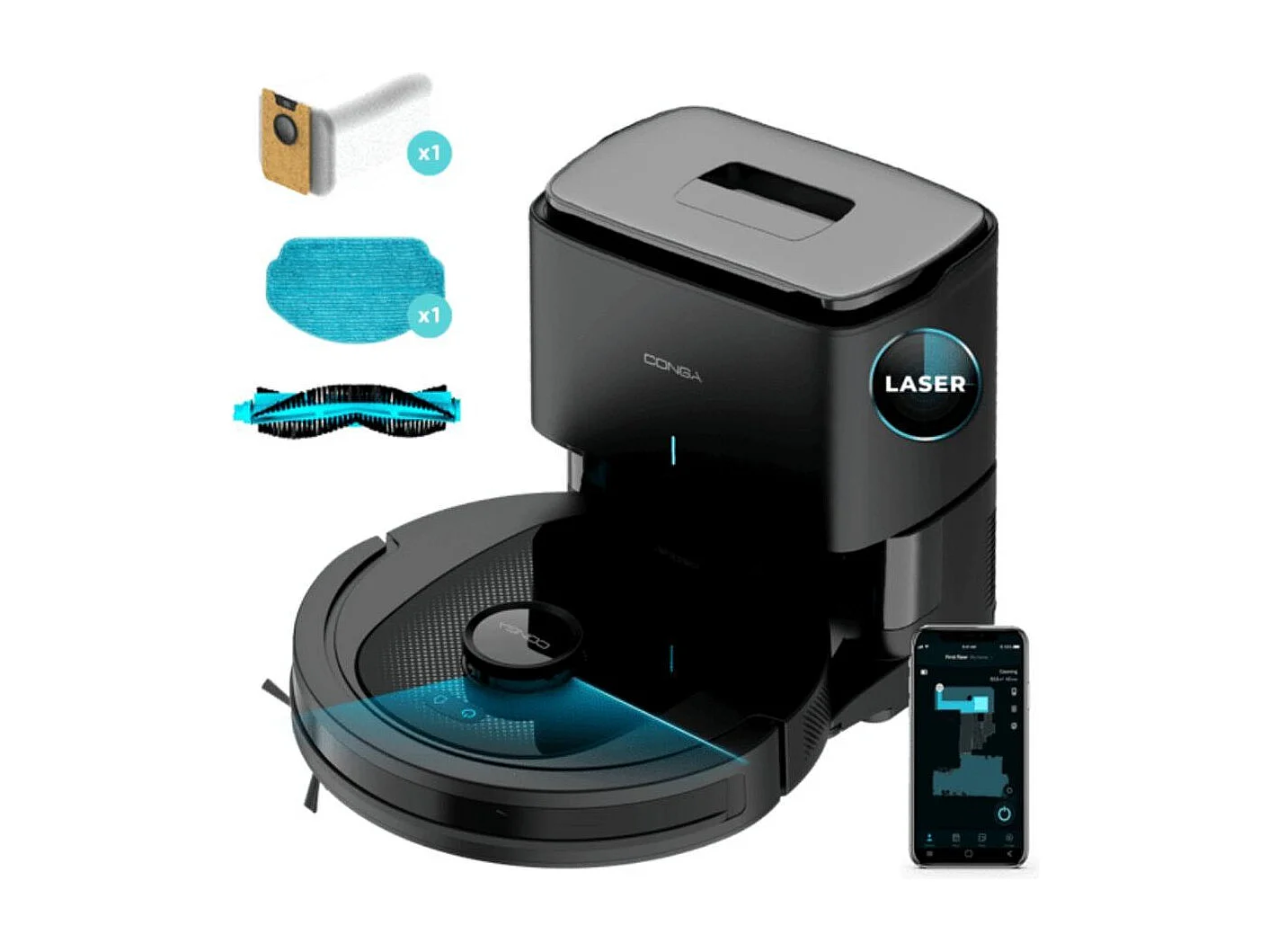 Robot aspirador Cecotec Conga 7490 Ultimate Home X-Treme 4000Pa 2L negro