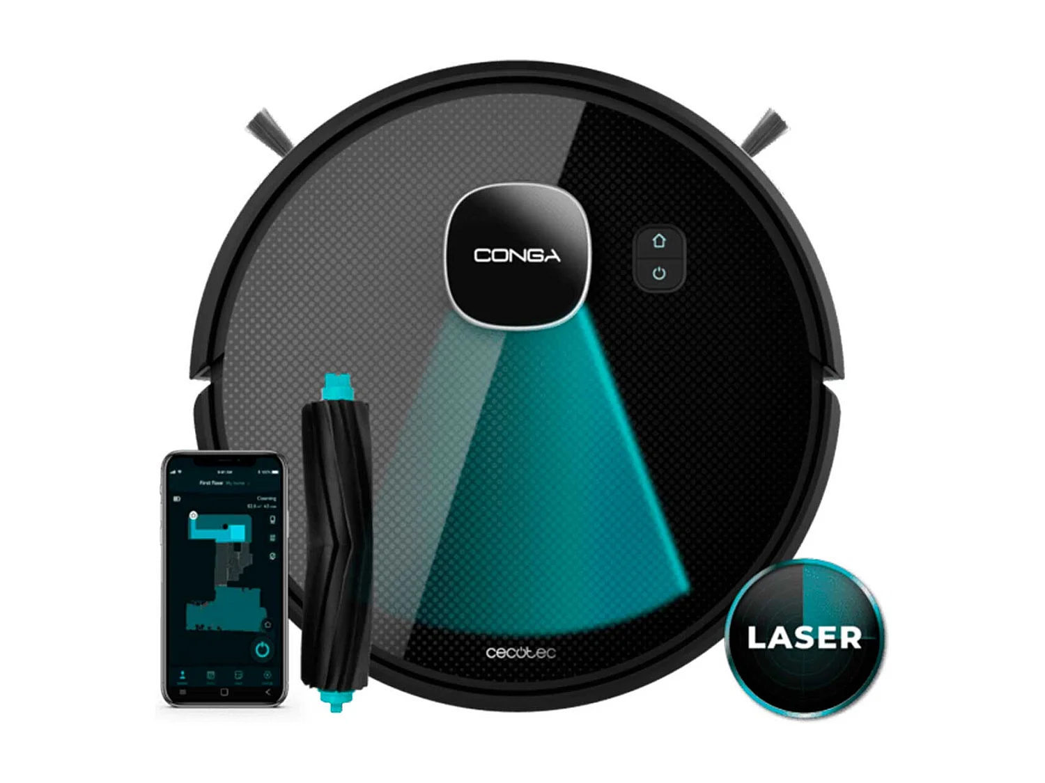Robot aspirador Cecotec Conga Eternal Pet Vital 4 en 1 WiFi Alexa especial mascotas negro