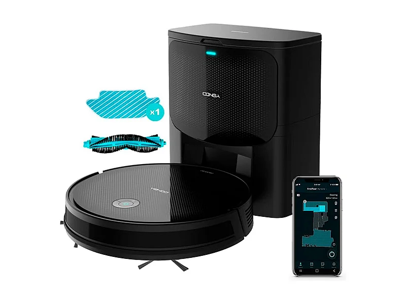 Robot aspirador Cecotec Conga 2499 Ultra Home Advanced 2100Pa 4 en 1 conexión WiFi con accesorios negro