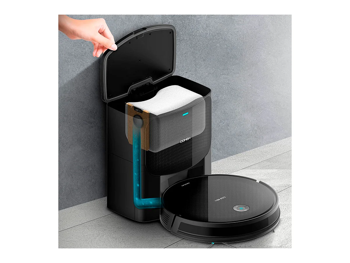 Robot aspirador Cecotec Conga 2499 Ultra Home Advanced 2100Pa 4 en 1 conexión WiFi con accesorios negro