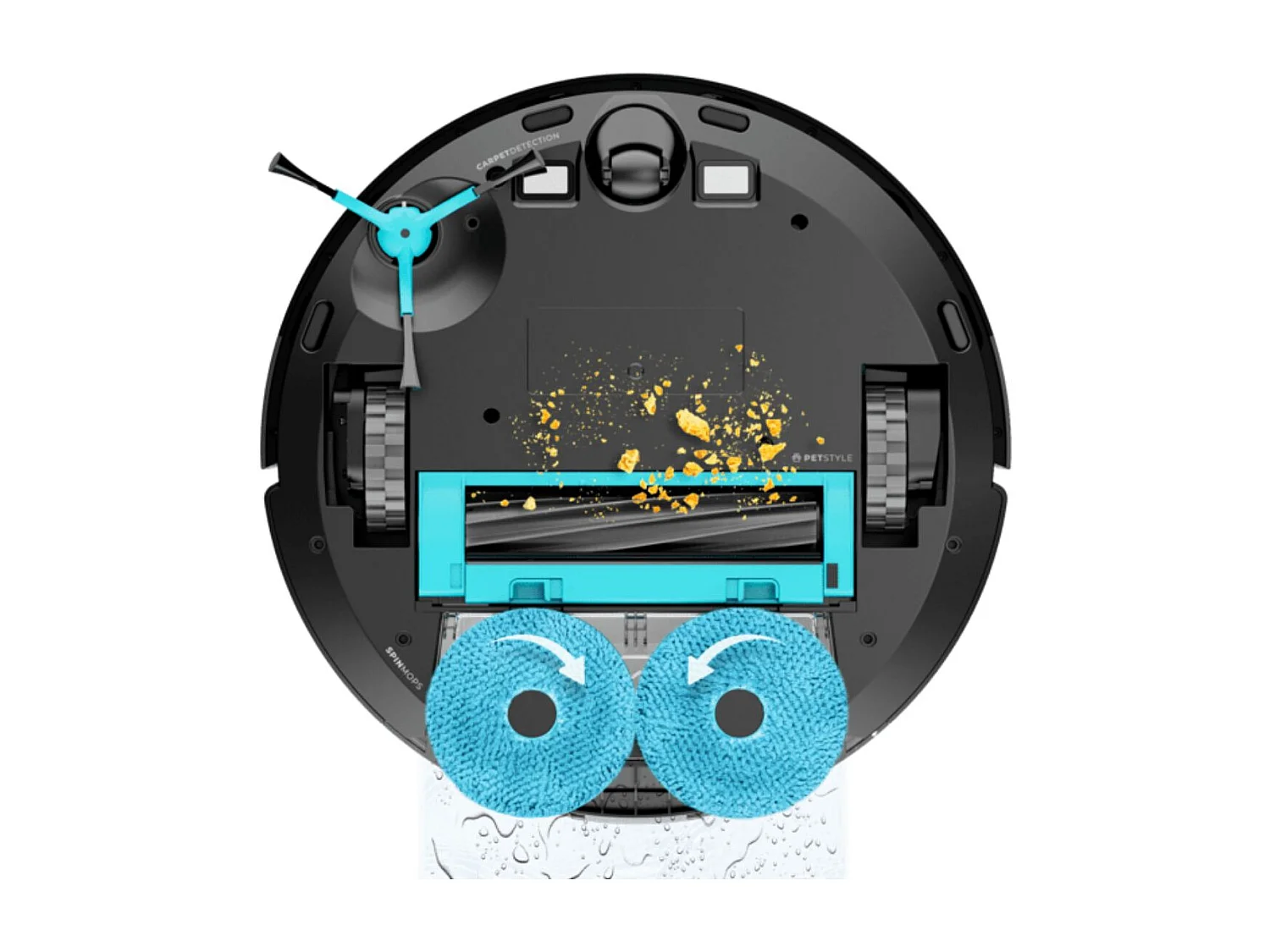 Robot aspirador Cecotec Conga 9590 Spin Revolution Ultra Power Home 10000Pa 4 en 1 negro