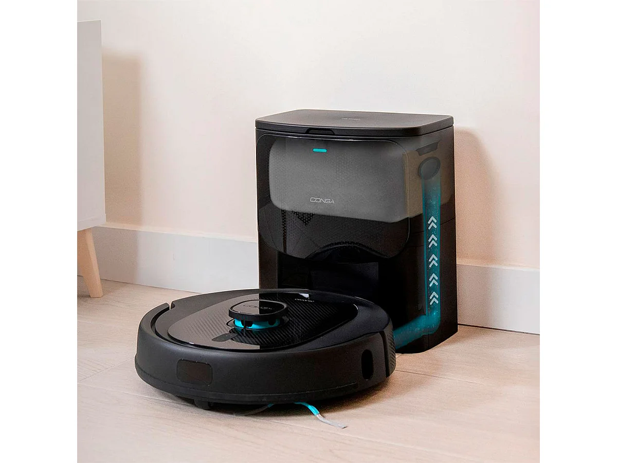 Robot aspirador Cecotec Conga 8290 Immortal Ultra Power Home Genesis 7000Pa 4 en 1 WiFi negro