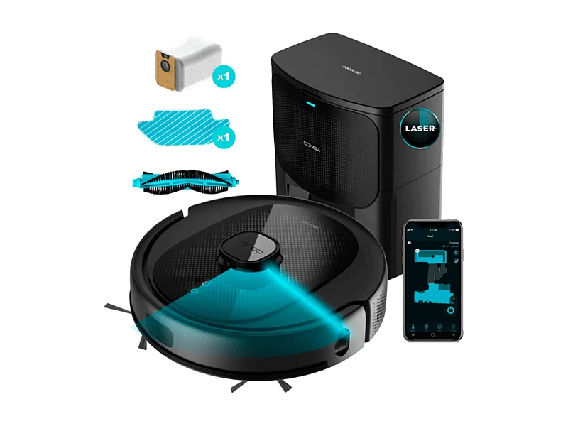Robot aspirador Cecotec Conga 8290 Immortal Ultra Power Home Genesis 7000Pa 4 en 1 WiFi negro