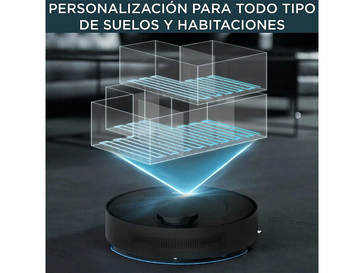 Robot aspirador X-Plorer Serie 75 Animal Care Rowenta 2700Pa 4 en 1 WiFi negro