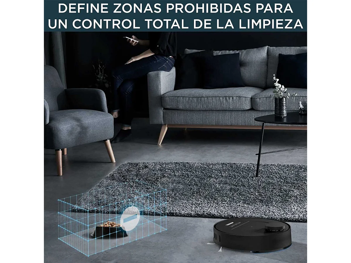 Robot aspirador X-Plorer Serie 75 Animal Care Rowenta 2700Pa 4 en 1 WiFi negro