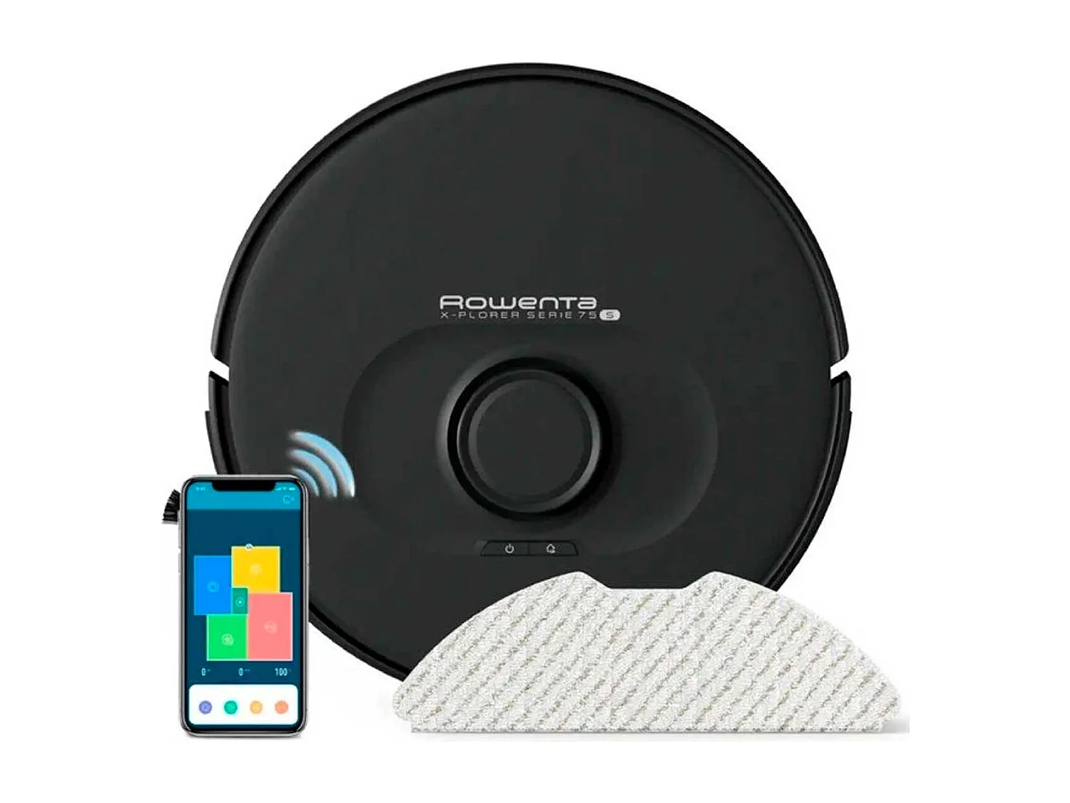 Robot aspirador X-Plorer Serie 75 Animal Care Rowenta 2700Pa 4 en 1 WiFi negro