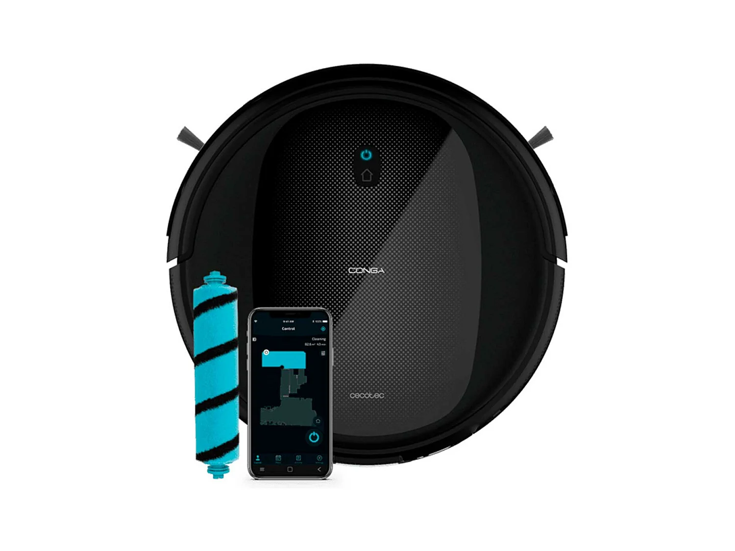 Robot aspirador Cecotec Conga Perfect & Clean Connected Titanium 4 en 1 negro