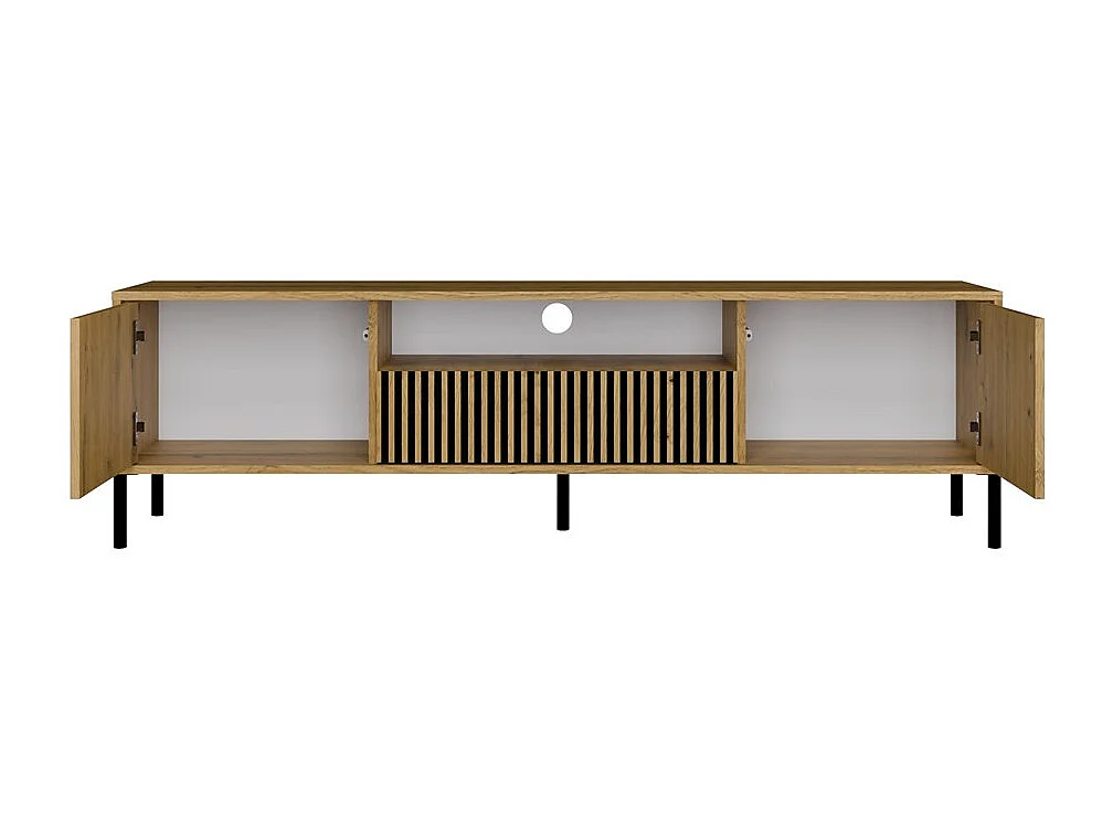 KAMARO – Mueble de TV 160 cm con dos puertas y un cajón – Roble artesanal