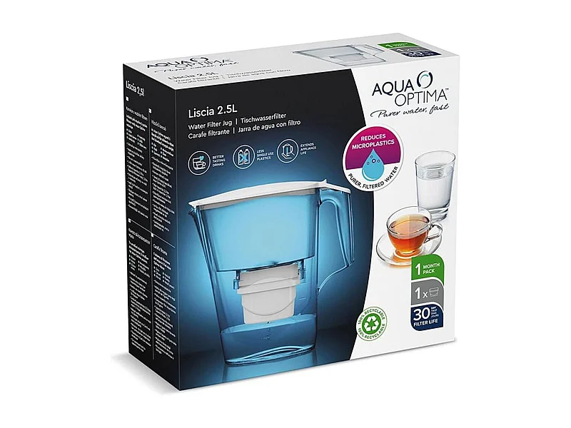 Jarra de agua con filtro Liscia Evolve Aqua Óptima 2,5L blanco