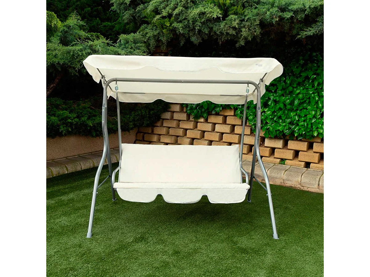 Balancín con toldo Aktive Garden 3 plazas blanco