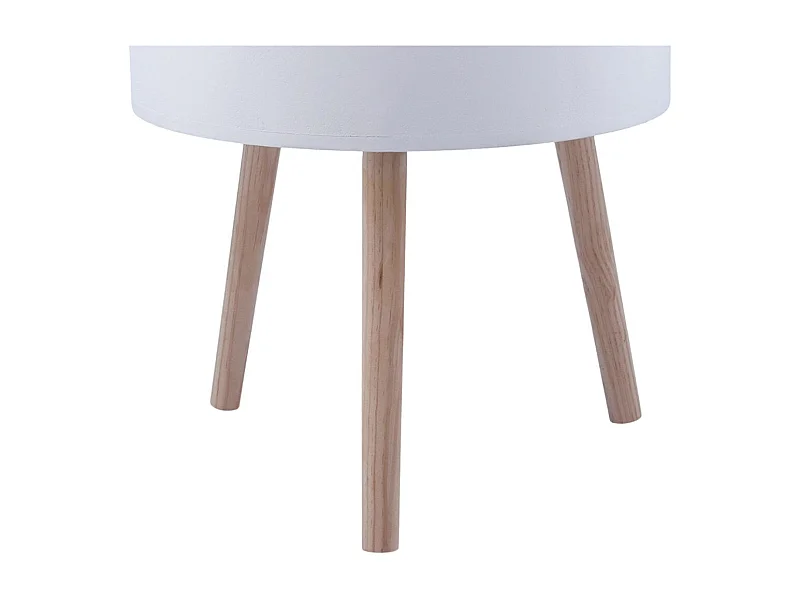 Mesa auxiliar MOA Vinthera con cajón blanco Ø38x43 cm