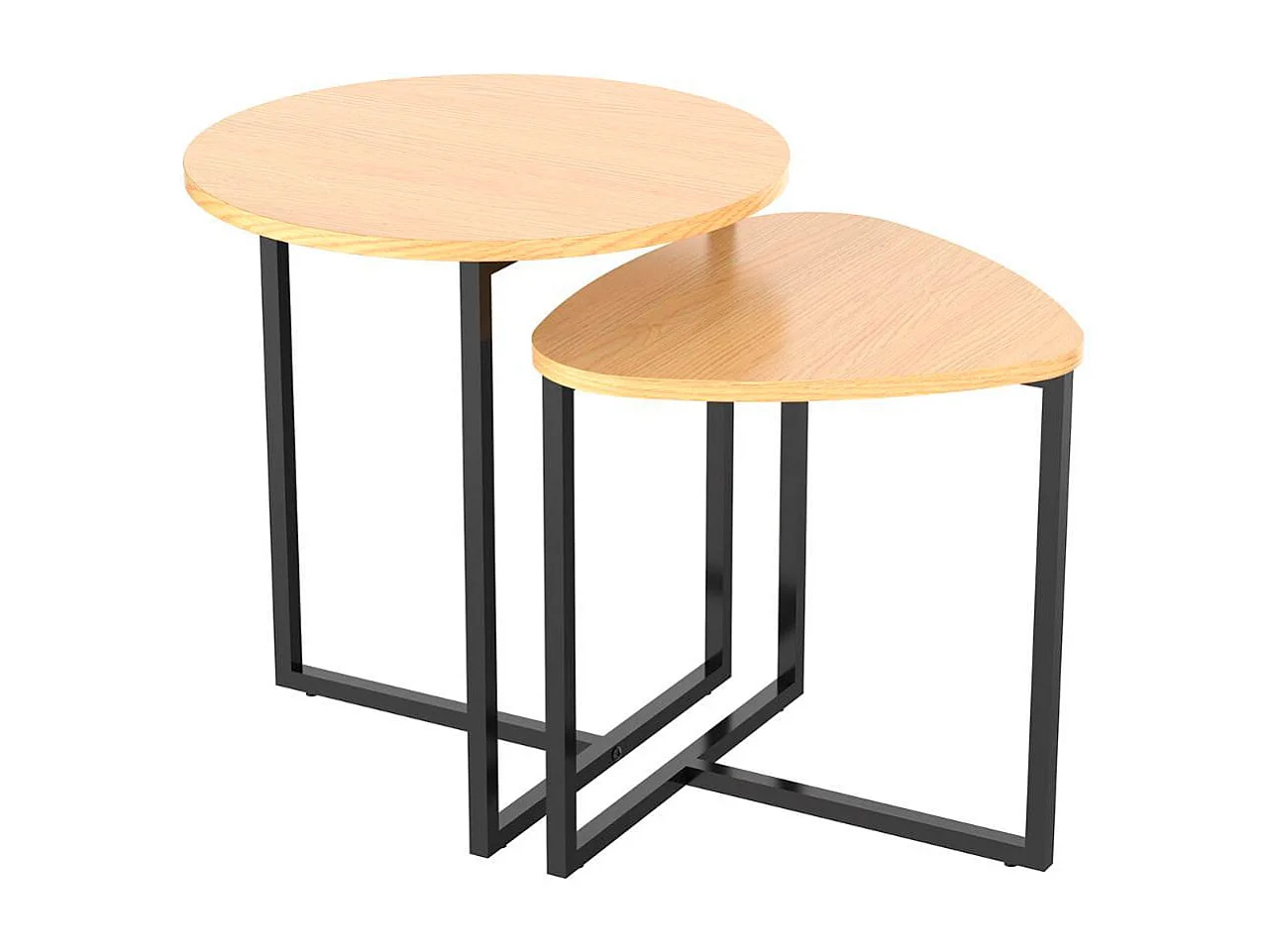 Set de 2 mesas auxiliares MOA Vinthera madera/negro