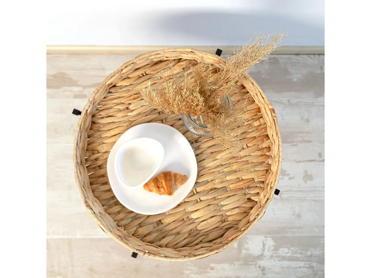 Mesa auxiliar Jacinto MOA Vinthera acero natural/negro 50x46,8x50 cm