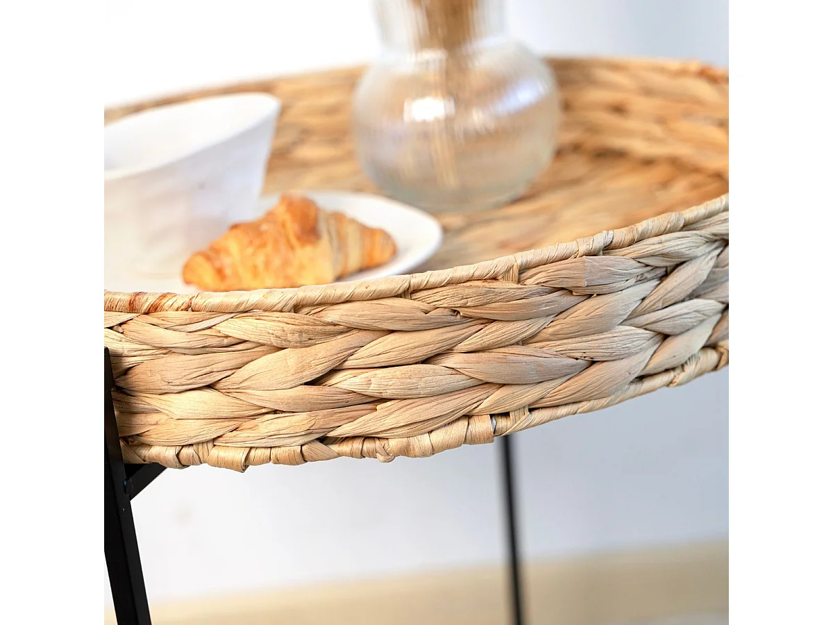 Mesa auxiliar Jacinto MOA Vinthera acero natural/negro 50x46,8x50 cm