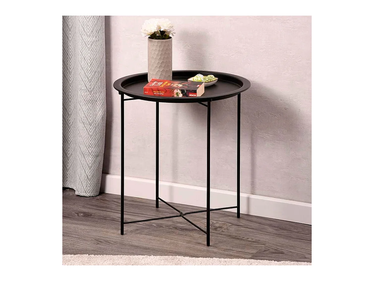 Mesa auxiliar MOA Vinthera acero gris Ø46,8x50,2 cm