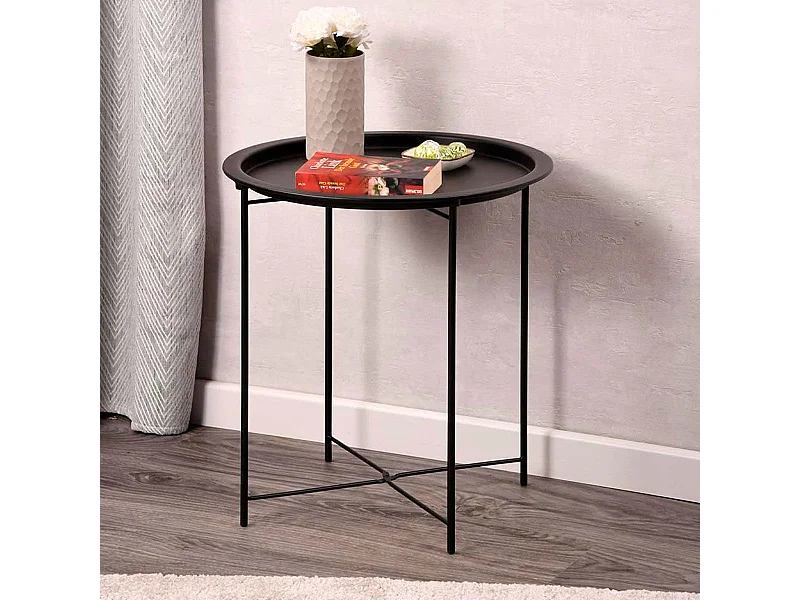 Mesa auxiliar MOA Vinthera acero gris Ø46,8x50,2 cm