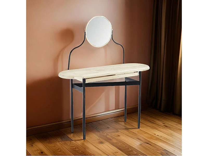 Tocador Moon con cajón nordish/negro 80x120x40 cm Adec