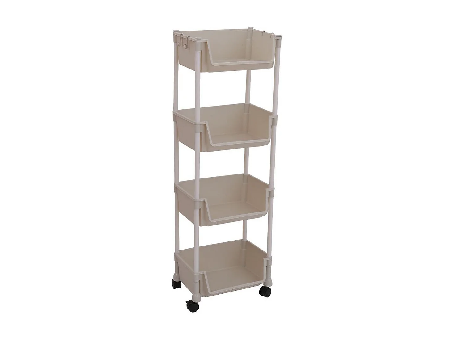 Carrito auxiliar 4 niveles con ruedas blanco 104x35x26,5 cm