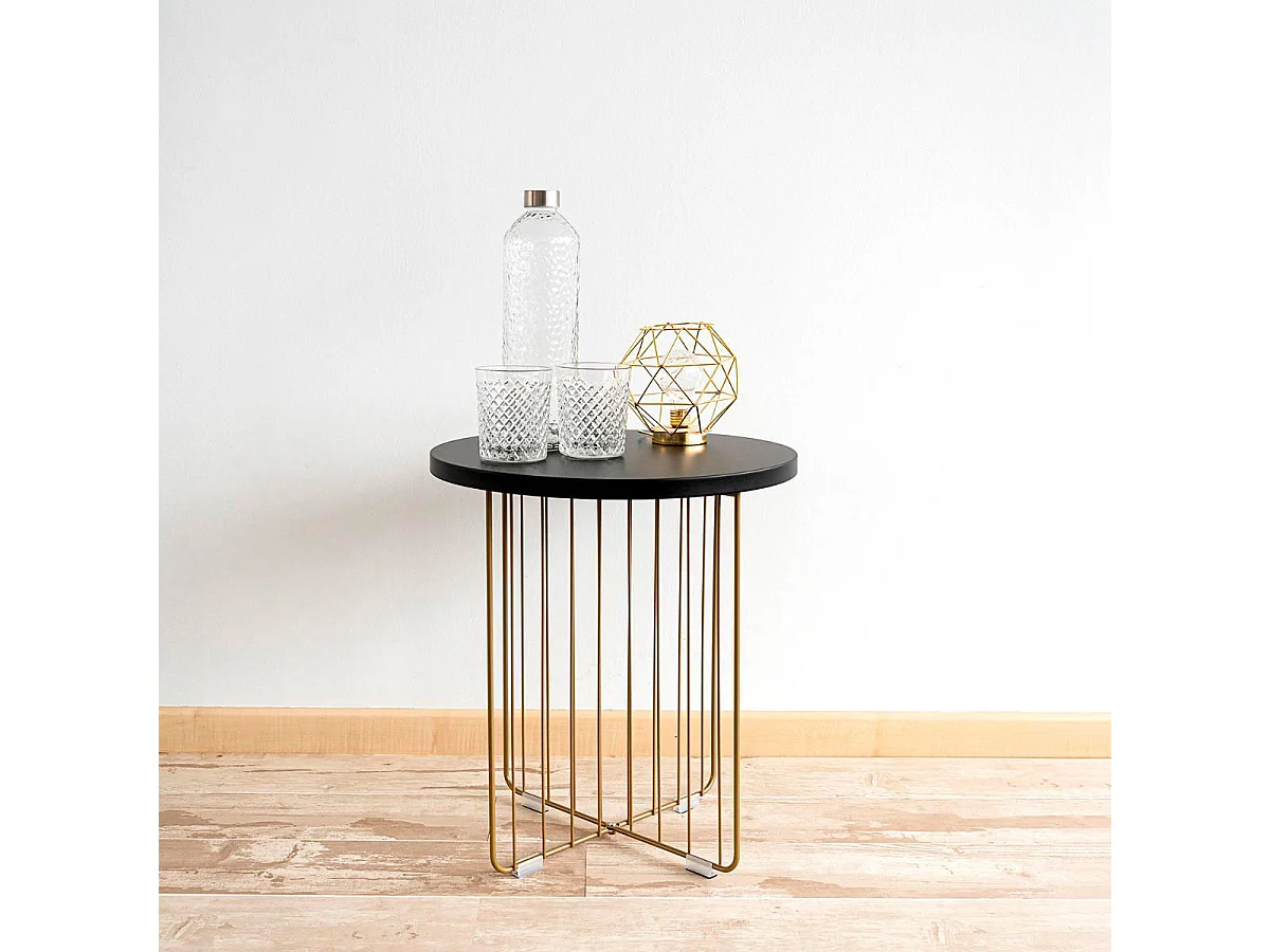 Mesa auxiliar MOA Vinthera forma redonda negro Ø44x47,8 cm