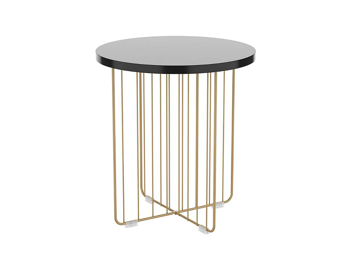 Mesa auxiliar MOA Vinthera forma redonda negro Ø44x47,8 cm