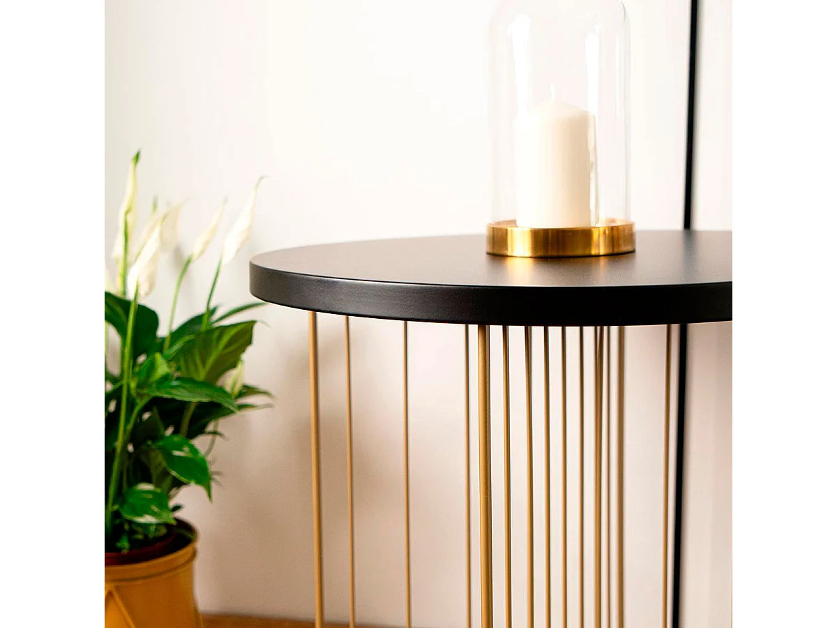 Mesa auxiliar MOA Vinthera forma redonda negro Ø44x47,8 cm