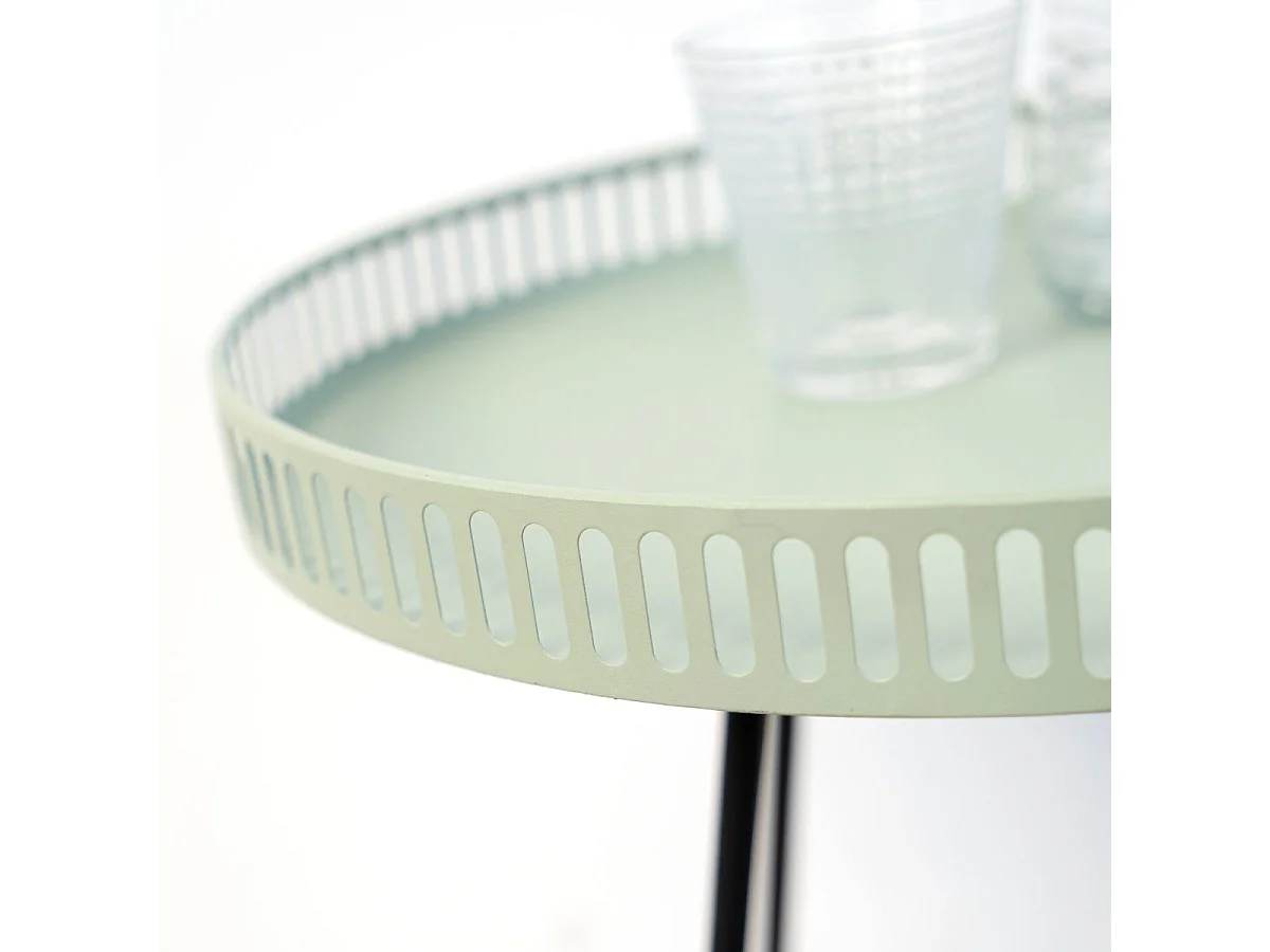 Mesa auxiliar MOA Vinthera acero verde claro Ø38x49 cm