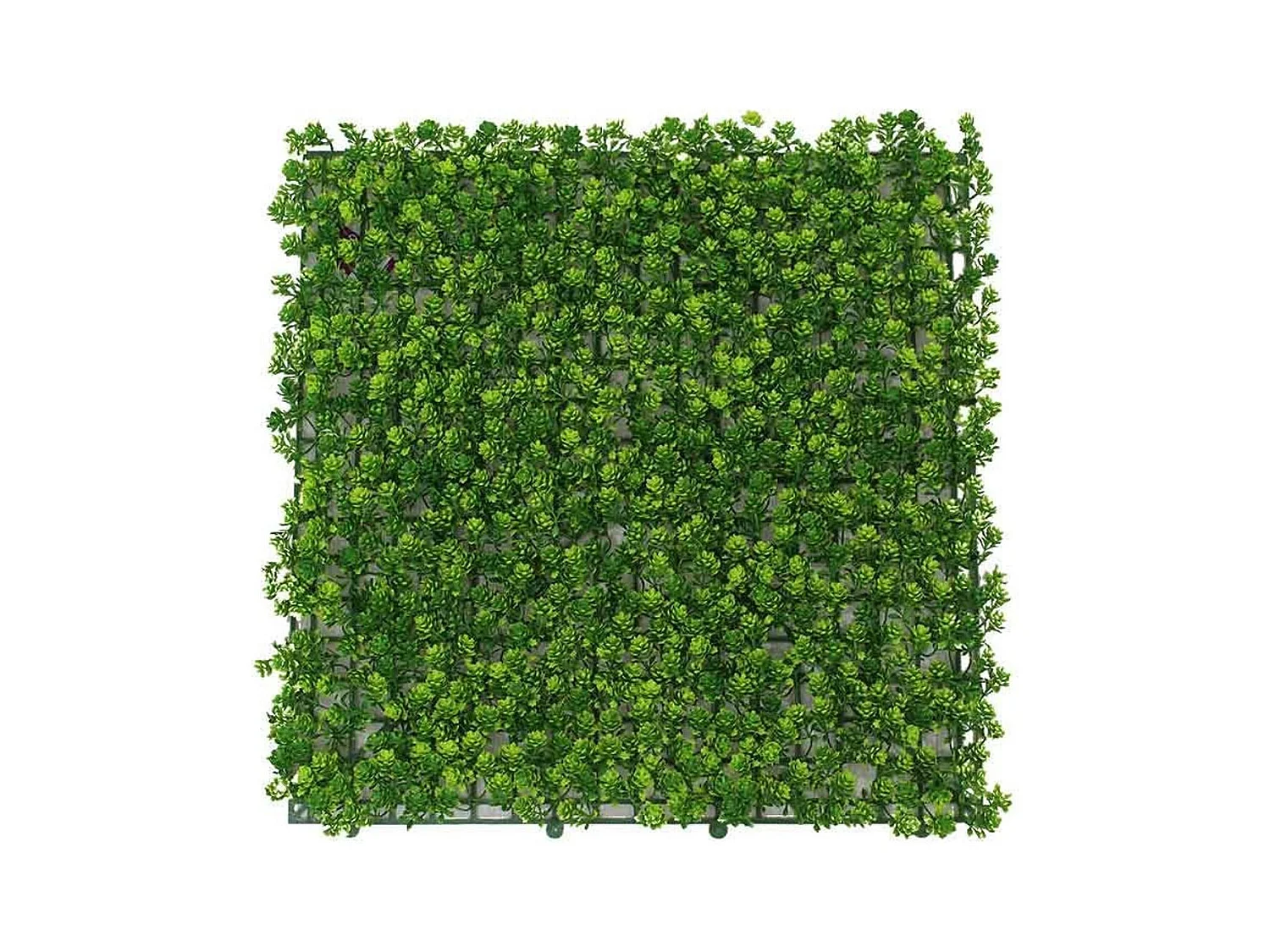 Pack de 4 planchas de jardín vertical artificial hoja redondeada verde