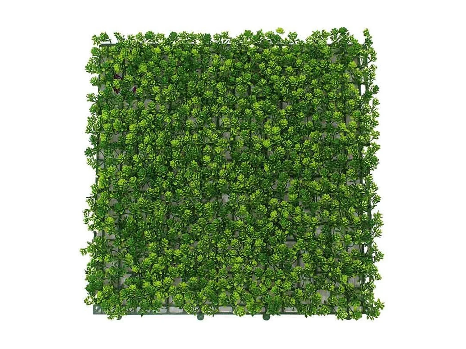 Pack de 4 planchas de jardín vertical artificial hoja redondeada verde