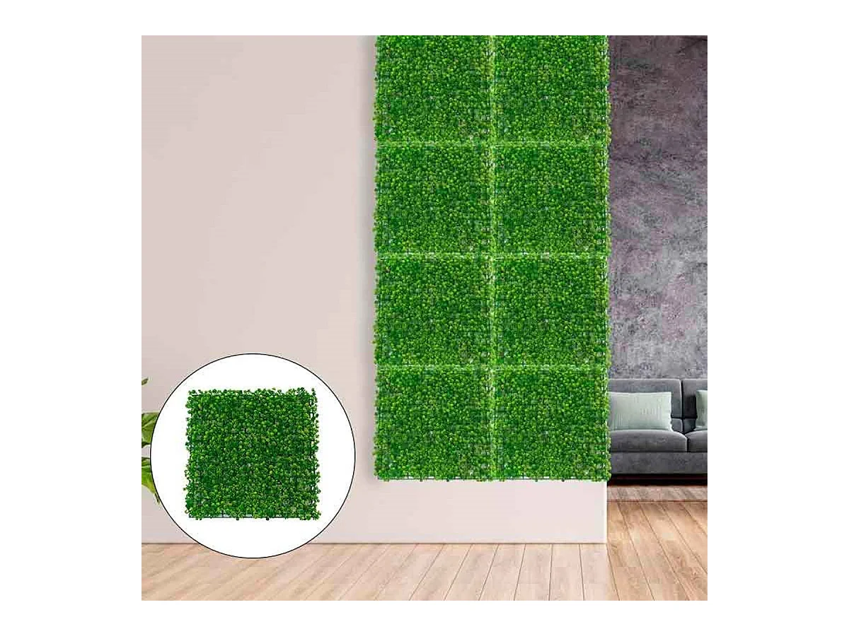 Jardín vertical artificial de suculenta verde 50x50 cm