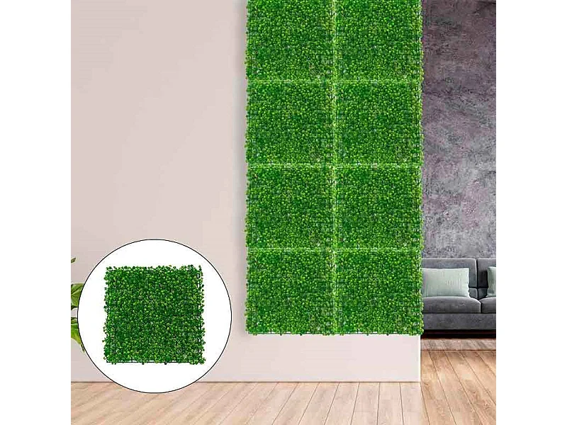 Jardín vertical artificial de suculenta verde 50x50 cm