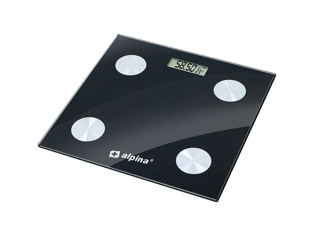Báscula inteligente Alpina análisis corporal + Bluetooth negro