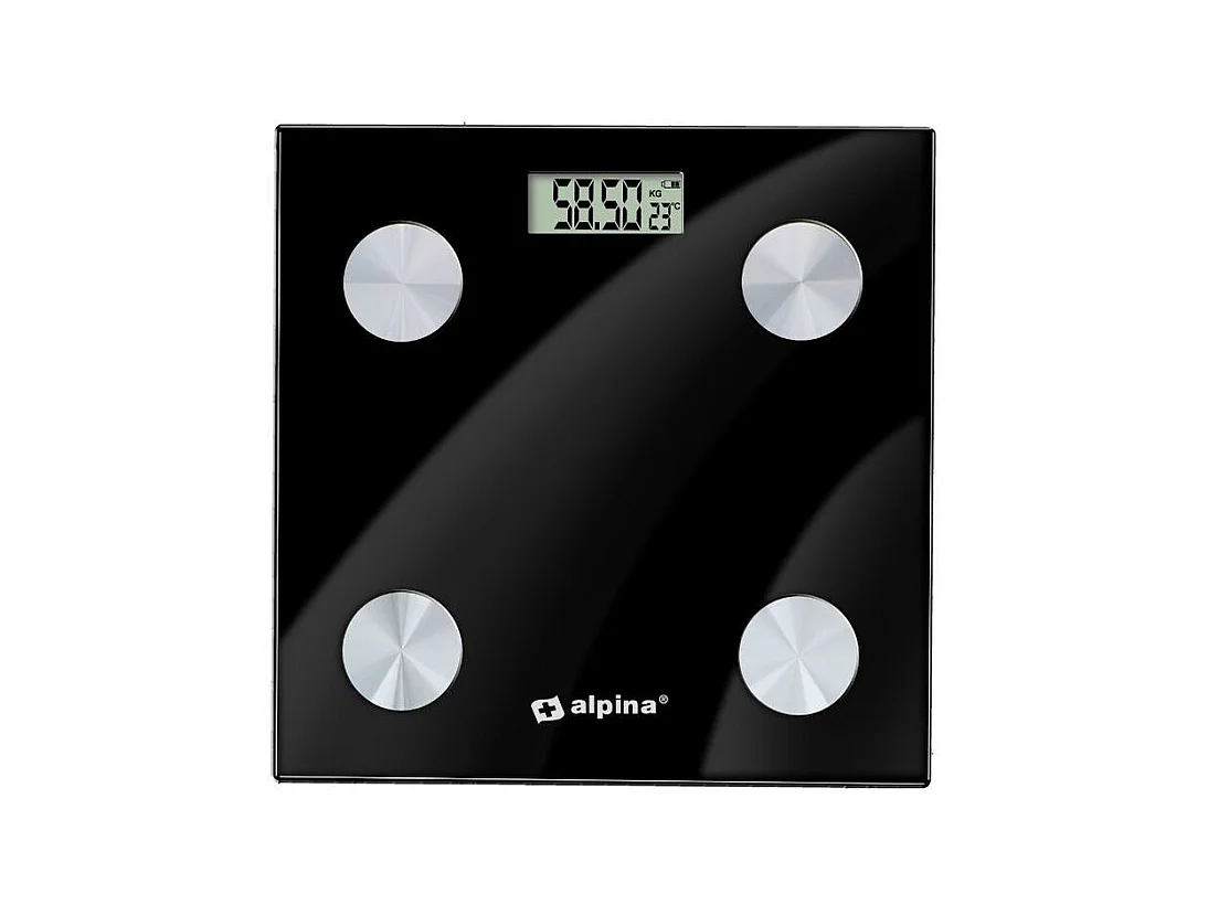 Báscula inteligente Alpina análisis corporal + Bluetooth negro