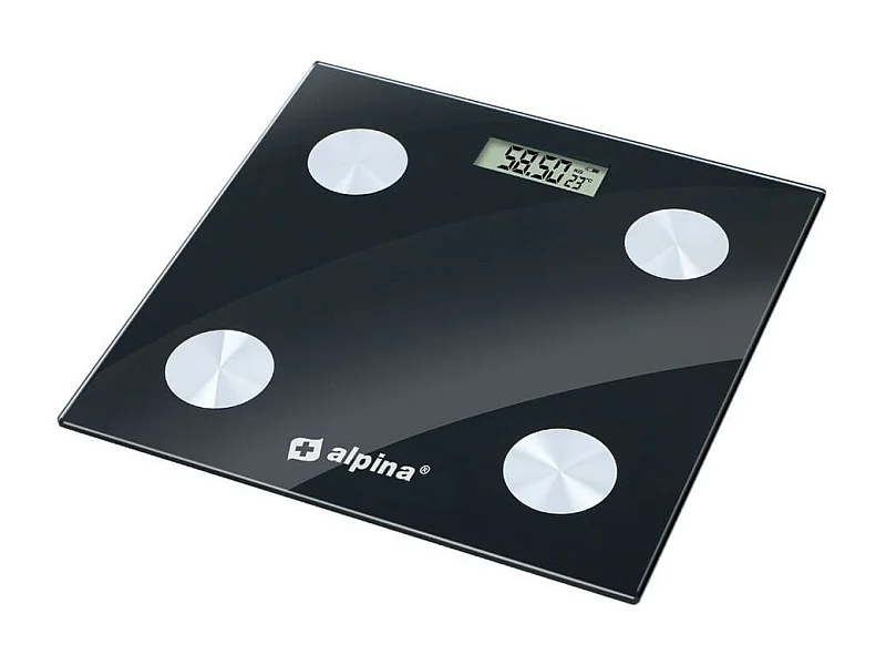 Báscula inteligente Alpina análisis corporal + Bluetooth negro