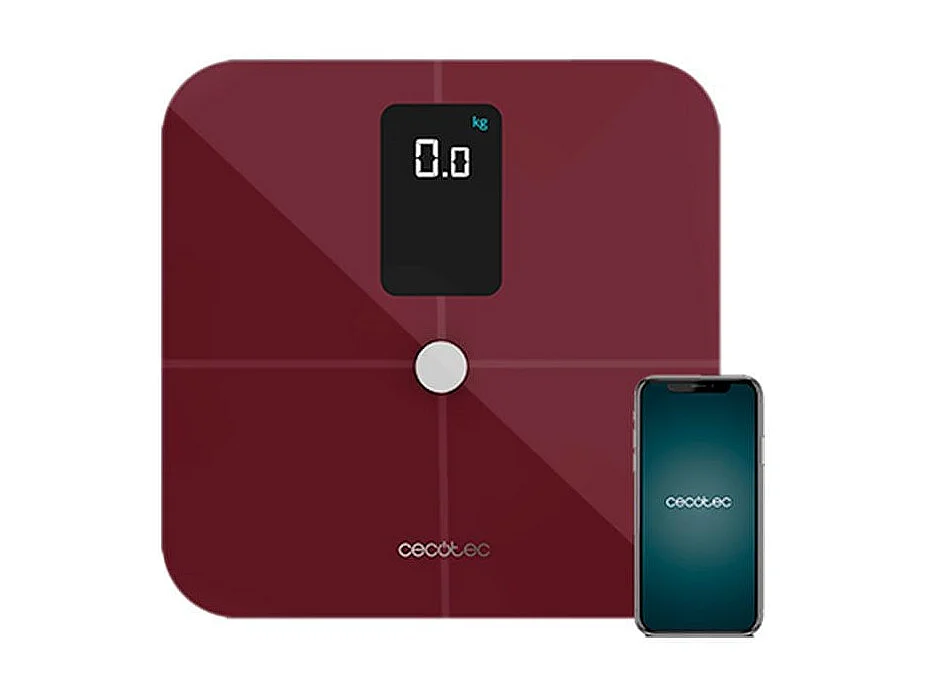 Báscula de baño Surface Precision 10400 Smart Healthy Vision Garnet Cecotec 600mAh Bluetooth/App