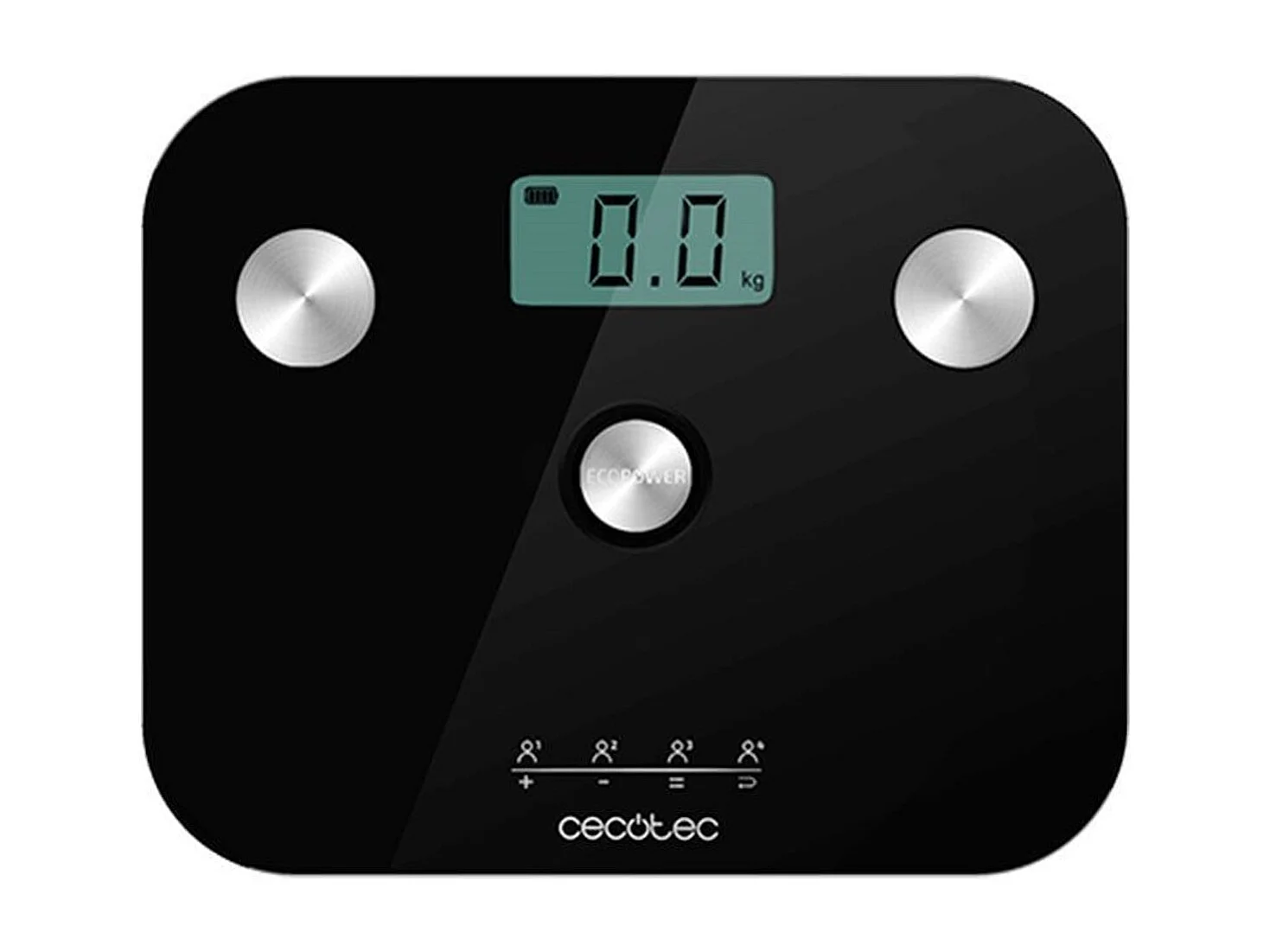 Báscula de baño Surface Precision EcoPower 10100 Full Healthy Black Cecotec pantalla LCD negro