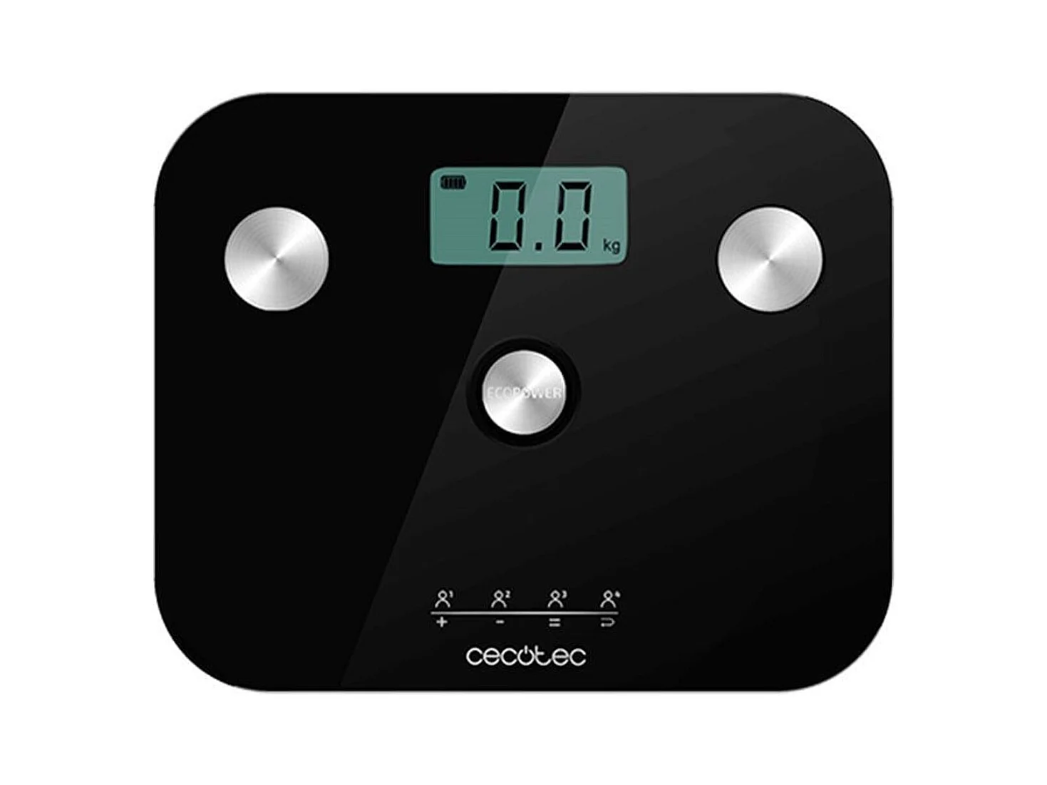 Báscula de baño Surface Precision EcoPower 10100 Full Healthy Black Cecotec pantalla LCD negro