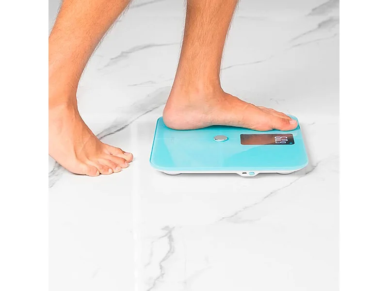 Balance de Salle de Bain Intelligente Cecotec Surface Precision 10400 Smart Healthy Vision Bleue avec Bluetooth et Application