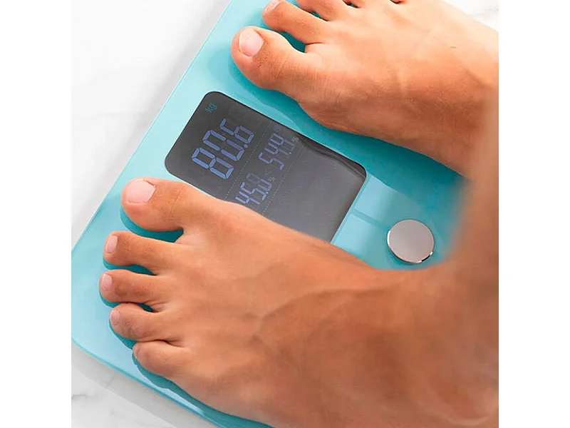 Balance de Salle de Bain Intelligente Cecotec Surface Precision 10400 Smart Healthy Vision Bleue avec Bluetooth et Application
