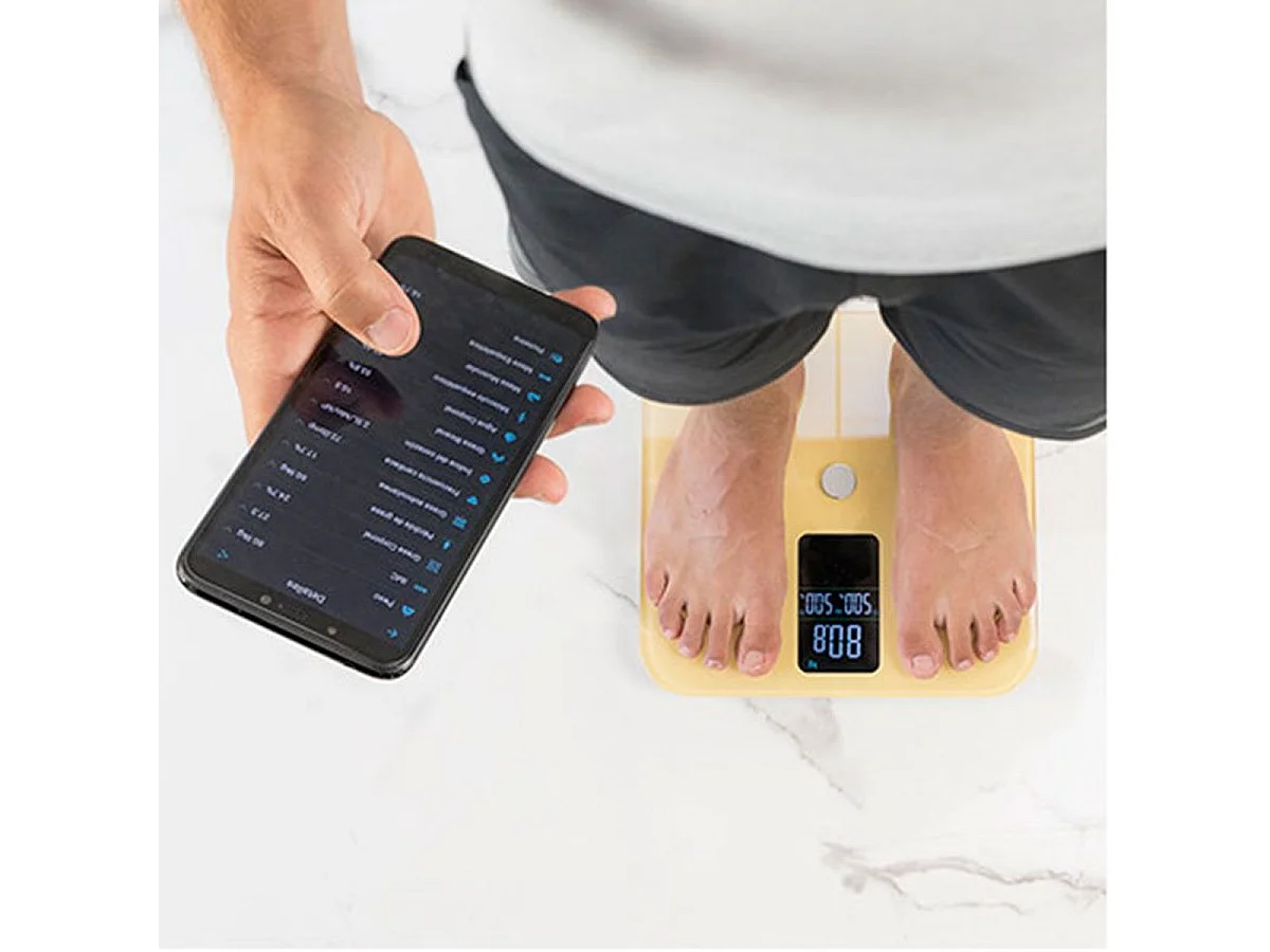 Báscula de baño Surface Precision 10400 Smart Healthy Vision Yellow Cecotec 600mAh Bluetooth/App