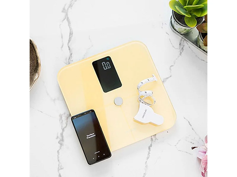 Báscula de baño Surface Precision 10400 Smart Healthy Vision Yellow Cecotec 600mAh Bluetooth/App
