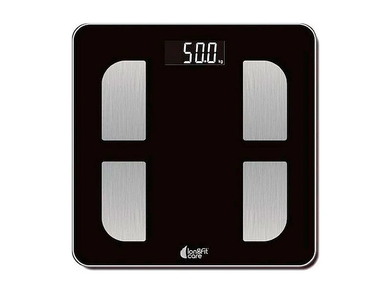 Báscula digital Longfit Care control vía App Bluetooth negro 30x30 cm