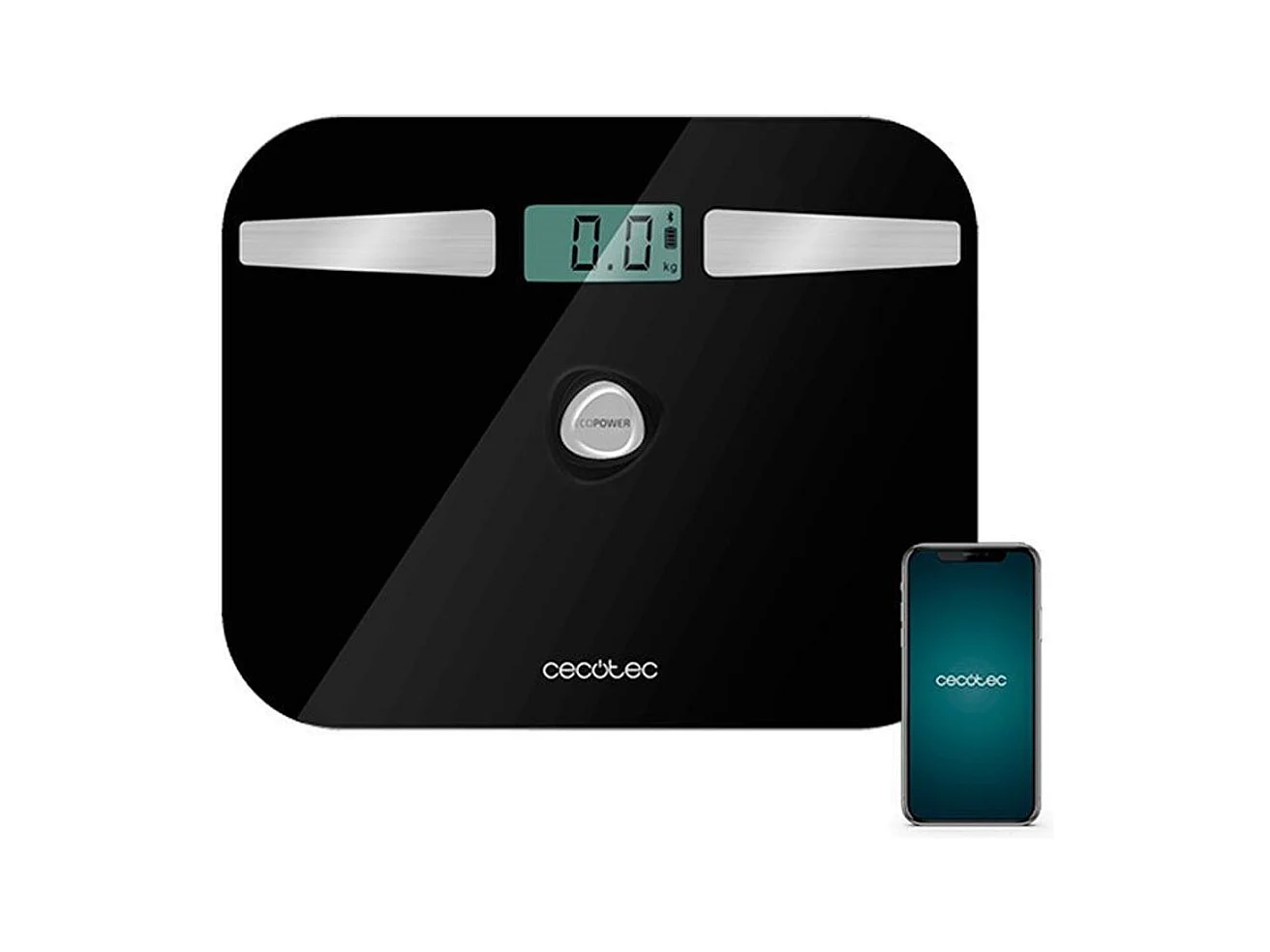 Báscula de baño Surface Precision EcoPower 10200 Smart Healthy Black Cecotec Bluetooth/App negro