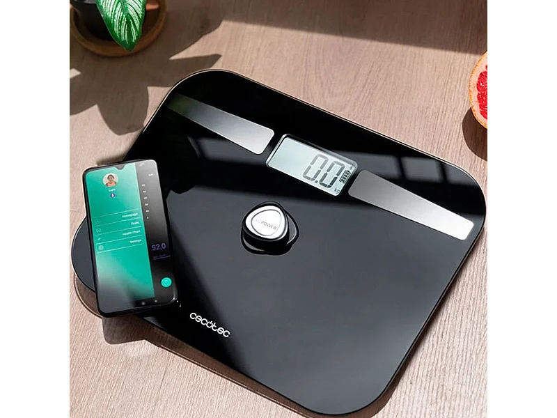 Báscula de baño Surface Precision EcoPower 10200 Smart Healthy Black Cecotec Bluetooth/App negro