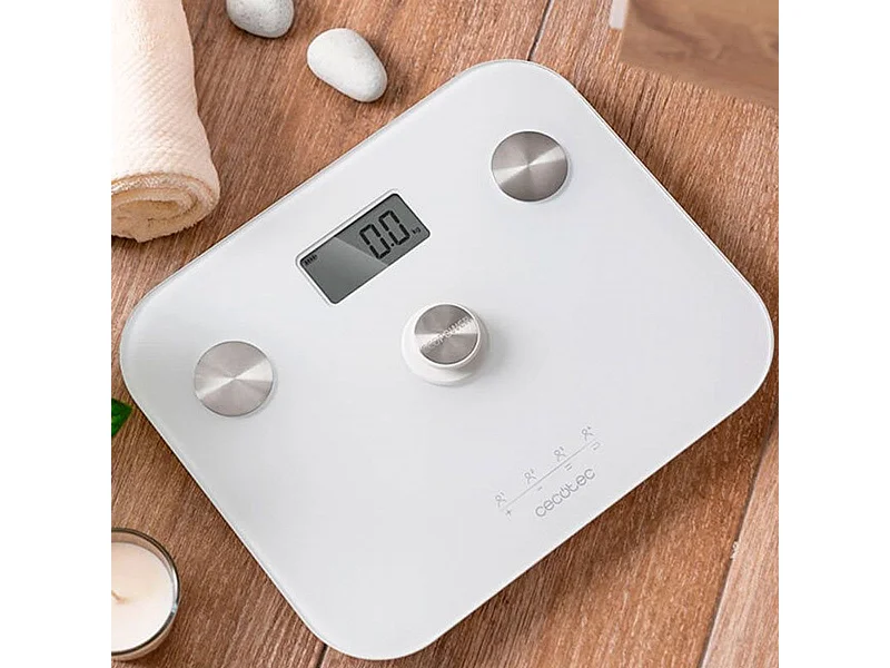 Báscula de baño Surface Precision EcoPower 10100 Full Healthy White Cecotec pantalla LCD blanco