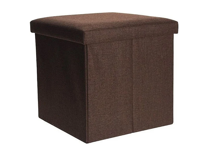 Puff con tapa tapizado acolchado marrón 38x38 cm