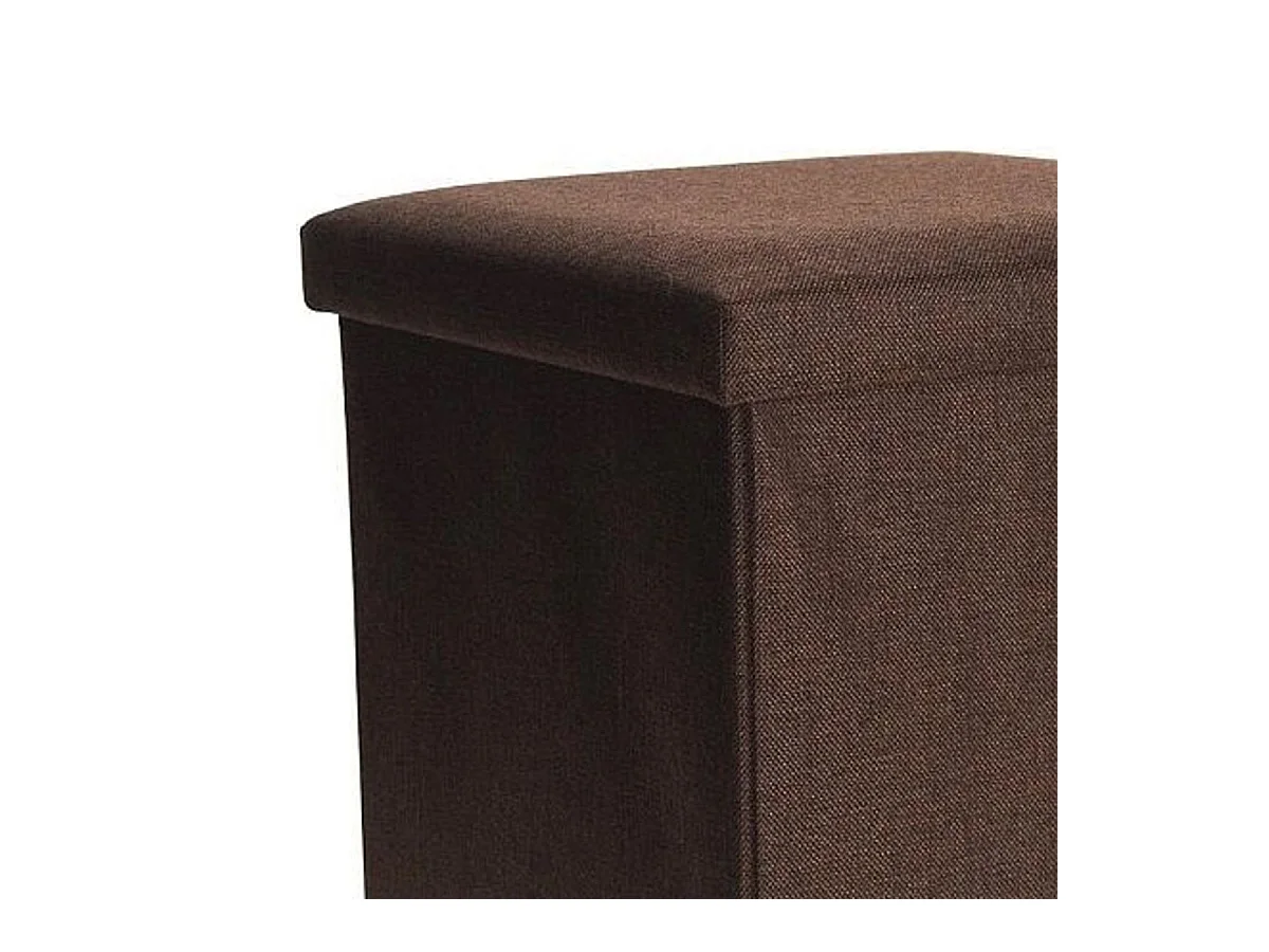 Puff con tapa tapizado acolchado marrón 38x38 cm